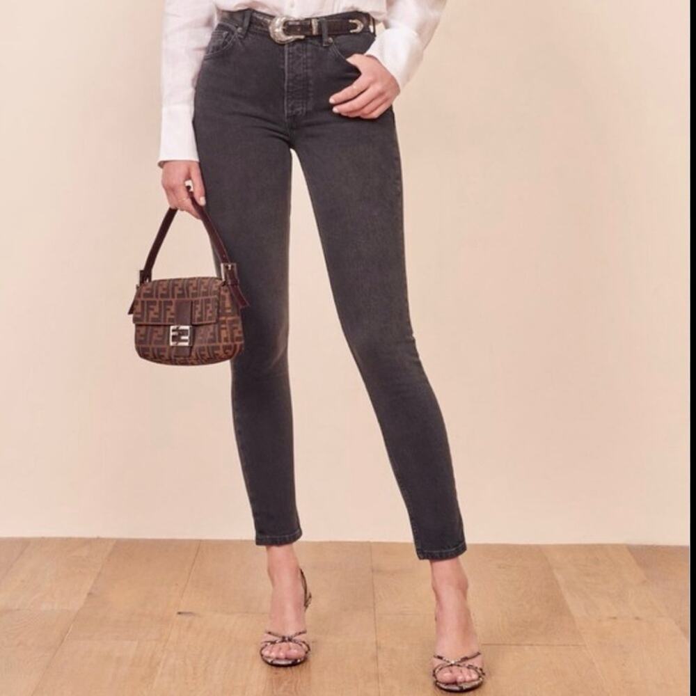 Reformation High Rise Serena Skinny Jeans in Black Size 26